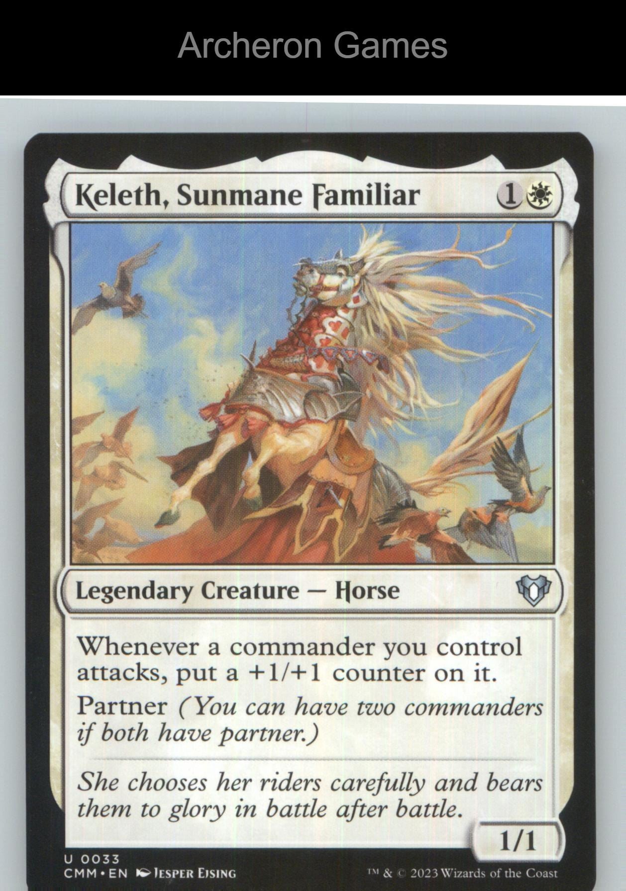 Keleth, Sunmane Familiar CMM 33 UC MTG Card NM/EX+