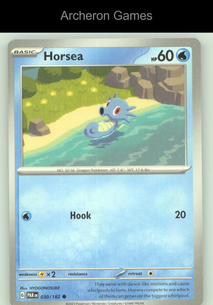 Pokemon Card Horsea PAR 030/182 C Paradox Rift