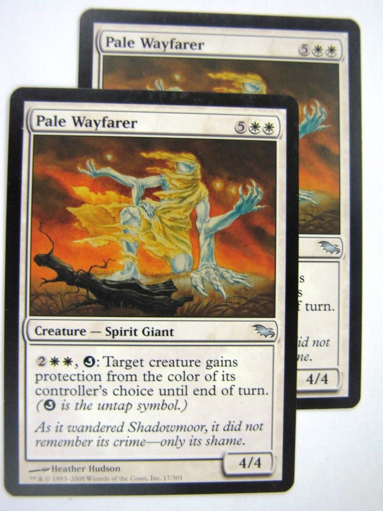 MTG Magic Played Cards: PALE WAYFARER x2 # 8B18