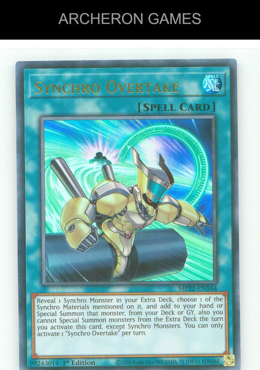 Synchro Overtake UR YUGIOH Card 1st Edition
