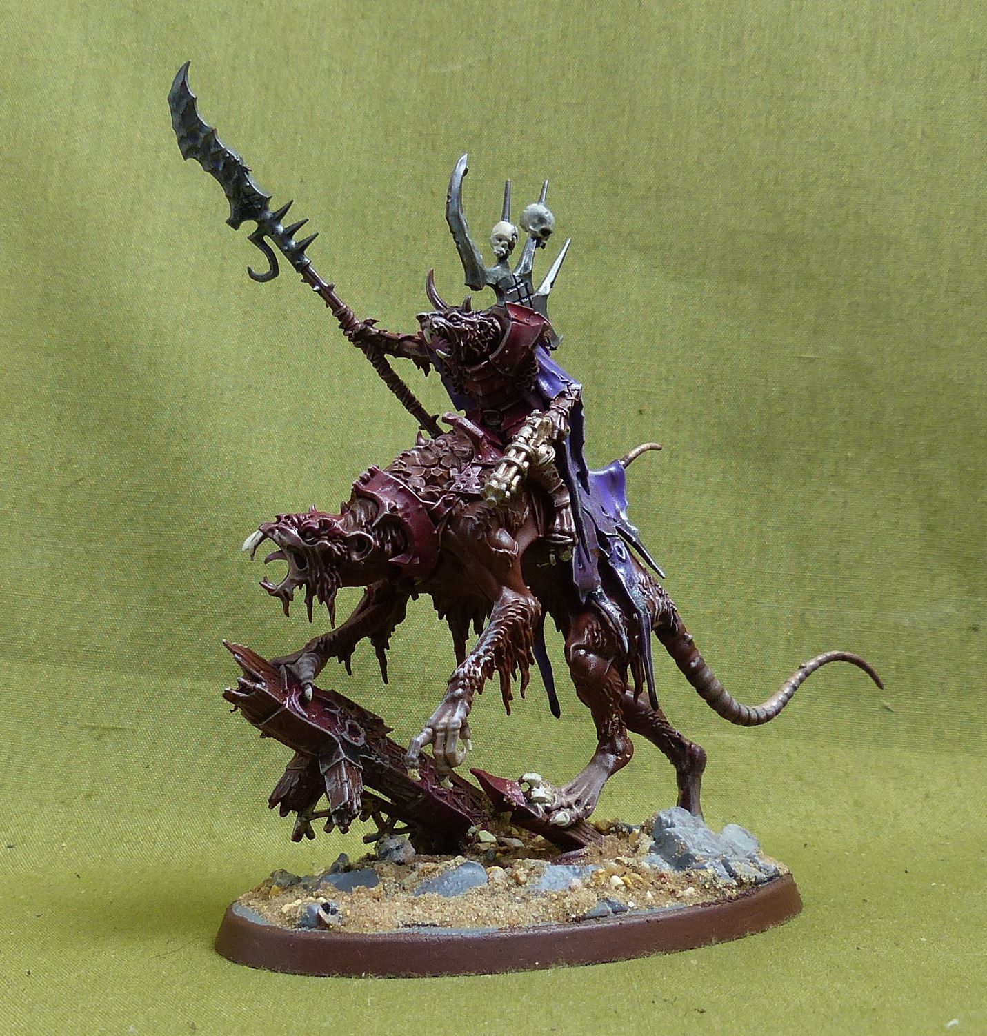Clawlord on Gnaw-beast Painted - Skaven - Warhammer AoS #1C1