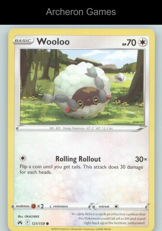 Pokemon Card Wooloo CRZ 121/159 C Crown Zenith
