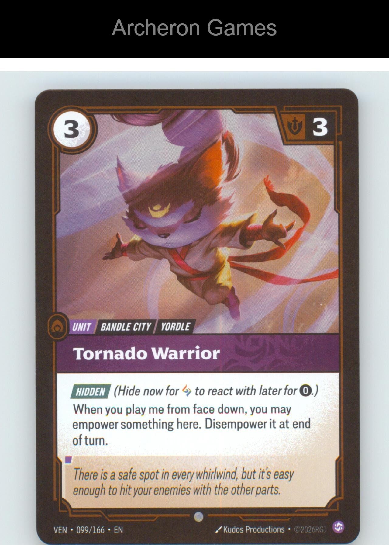 Tornado Warrior VEN 099/166 C Vendetta Riftbound Card Foil