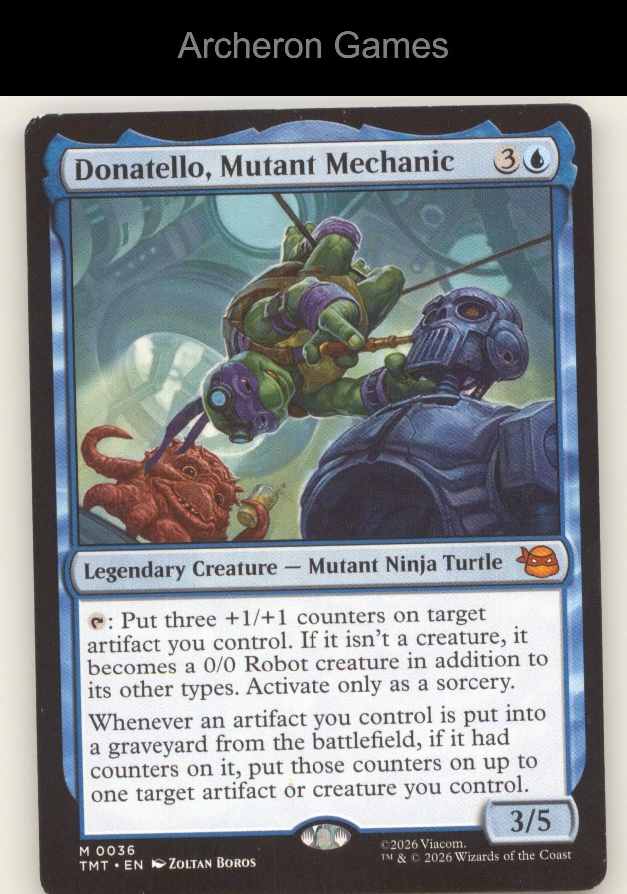 Donatello, Mutant Mechanic TMT 0036 Mythic MTG Card Teenage Mutant Ninja Turtles