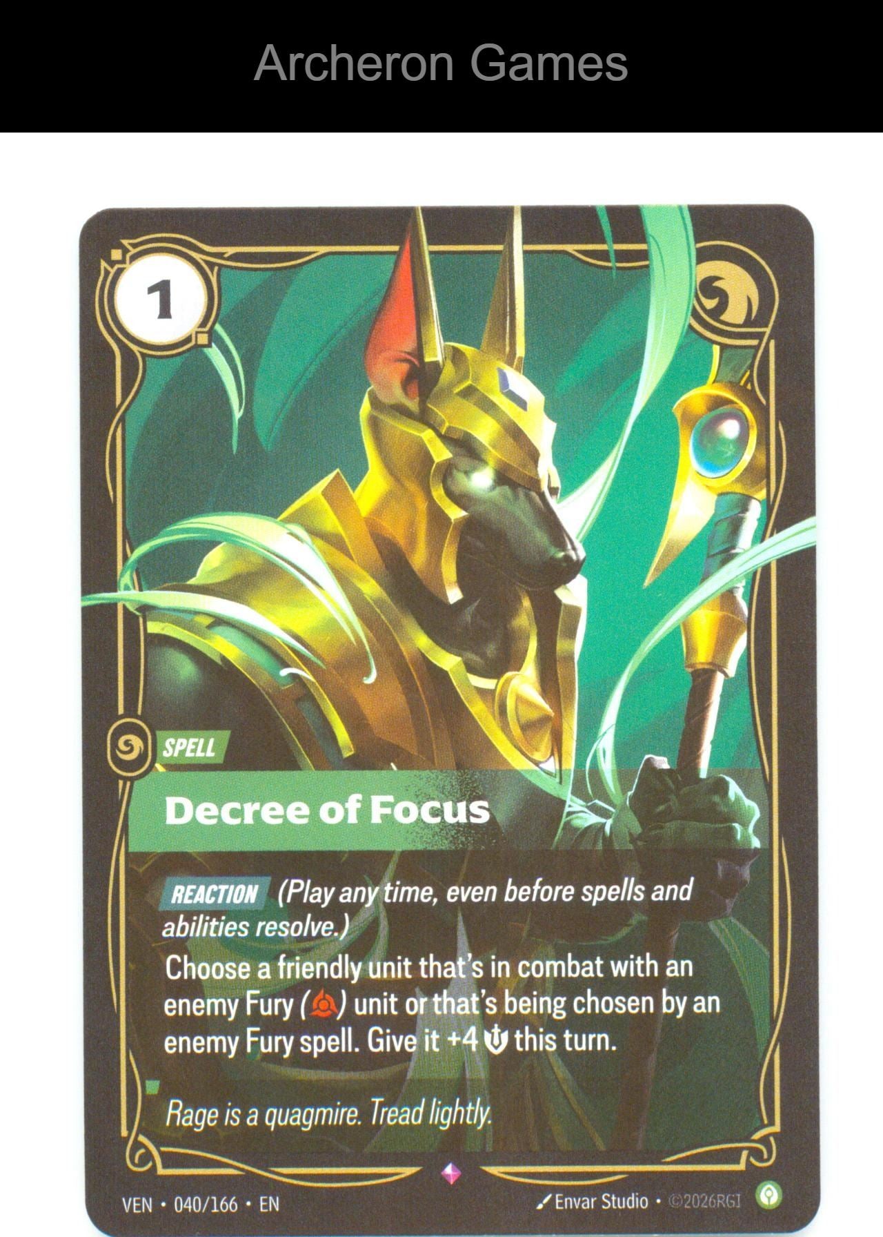 Decree of Focus VEN 040/166 R Vendetta Riftbound Card Foil
