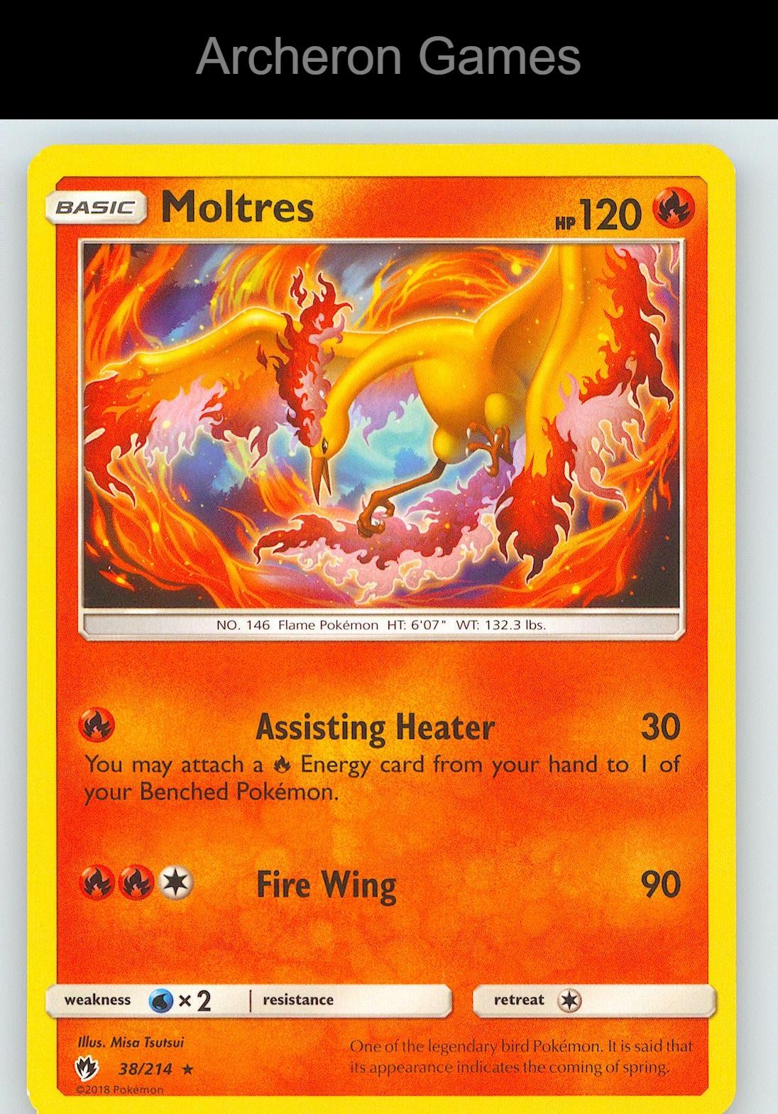 Pokemon Card Moltres - 38/214 (#46 Charizard Stamped) BTA 038/214 Battle Academy