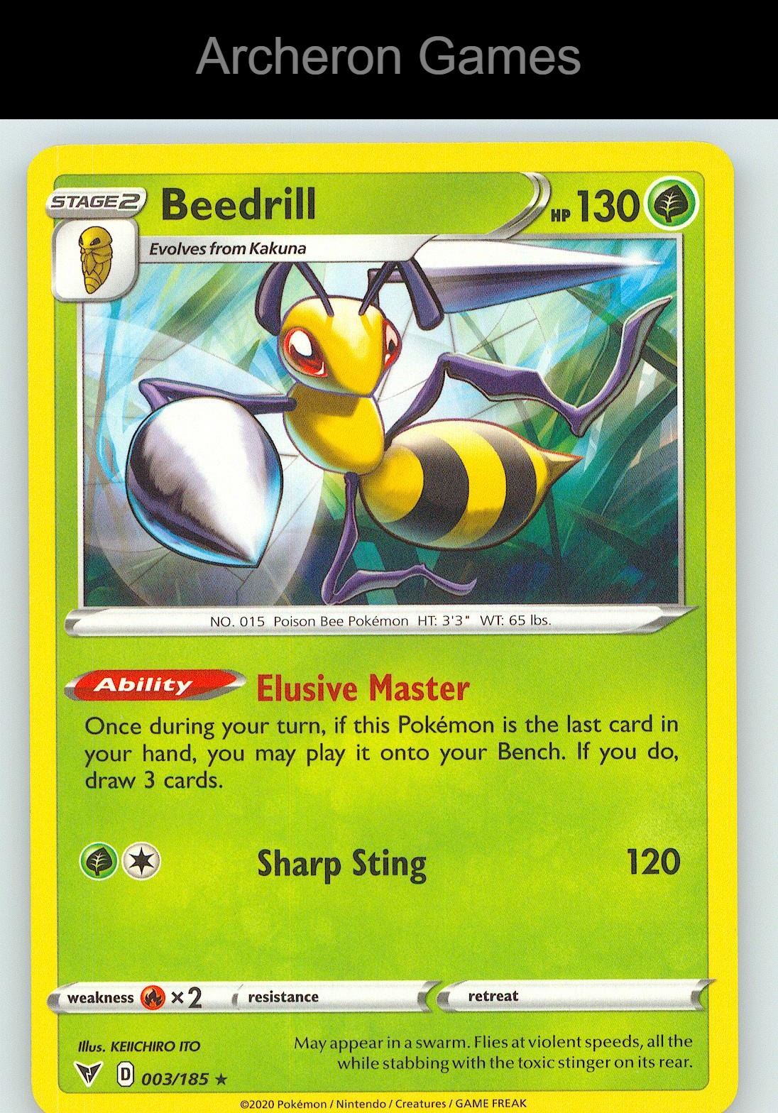 Pokemon Card Beedrill VIV 003/185 R Vivid Voltage