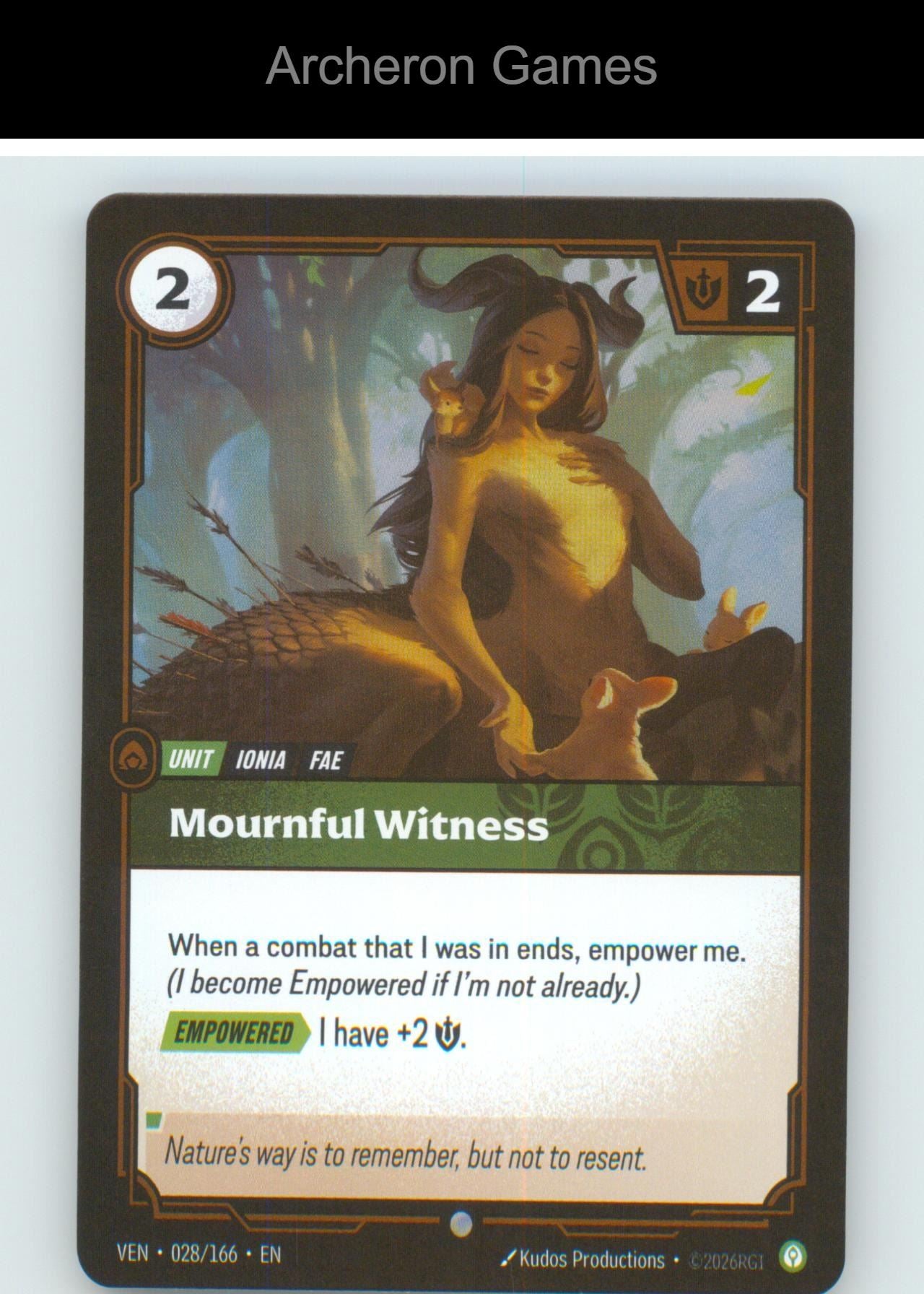 Mournful Witness VEN 028/166 C Vendetta Riftbound Card Foil