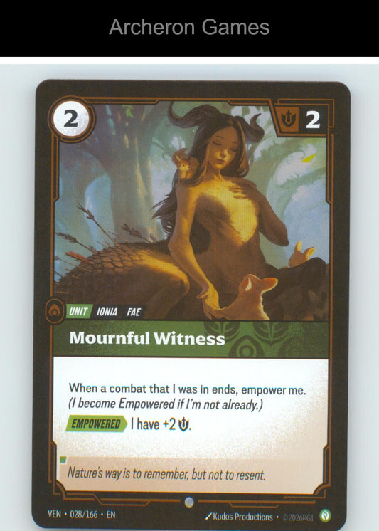 Mournful Witness VEN 028/166 C Vendetta Riftbound Card Foil