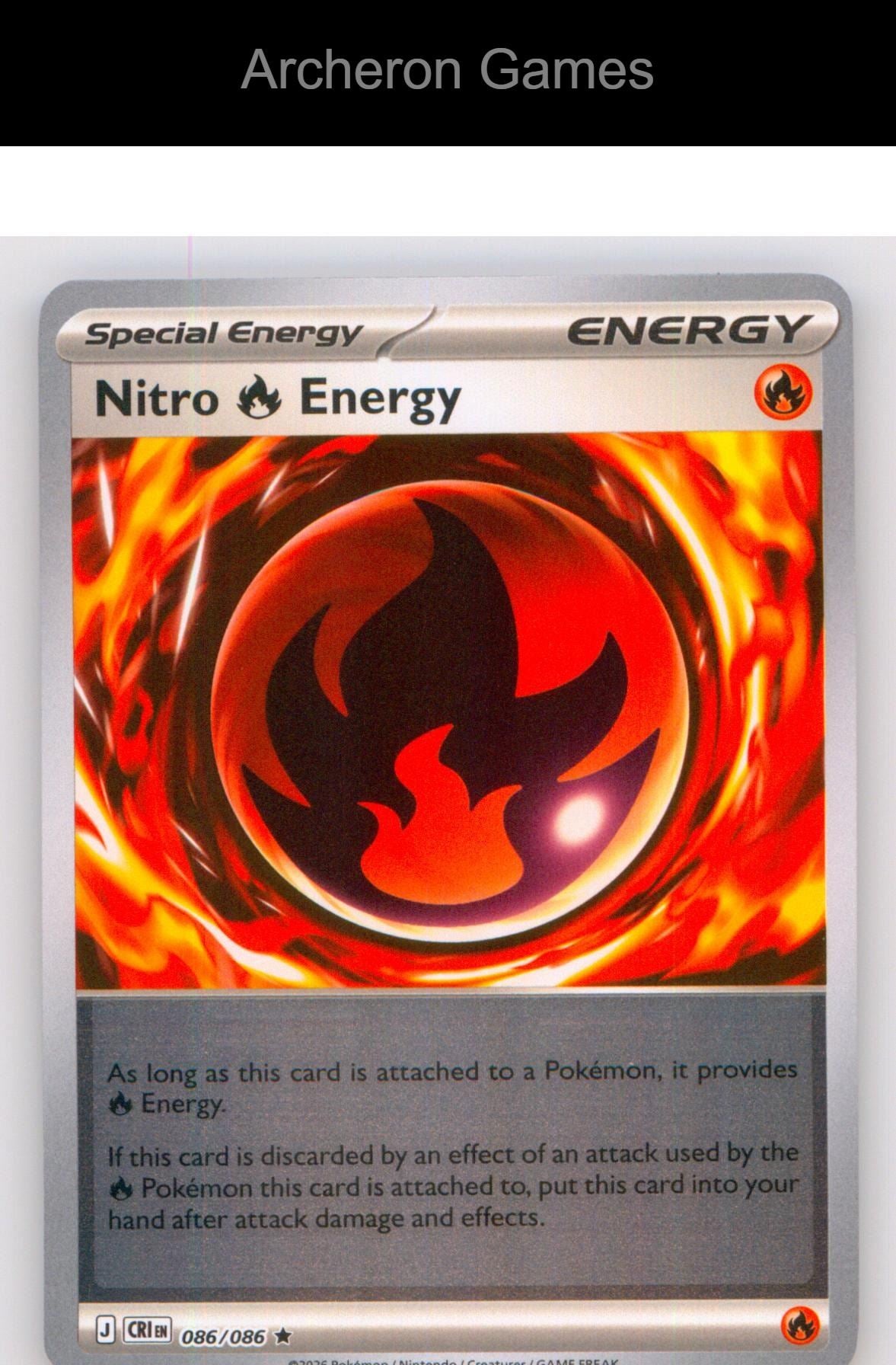 Pokemon Card Nitro R Energy ME04 086/086 R Chaos Rising Reverse Holo