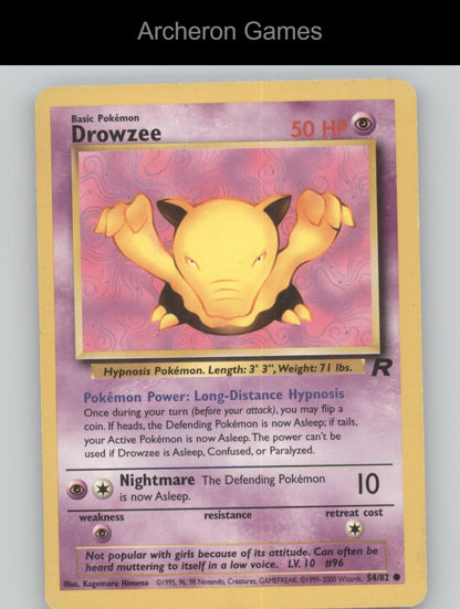 Pokemon Card Drowzee TR 54/82 C Team Rocket Unlimited