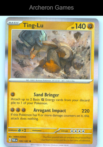 Pokemon Card Ting-Lu PAR 109/182 R Paradox Rift Holo