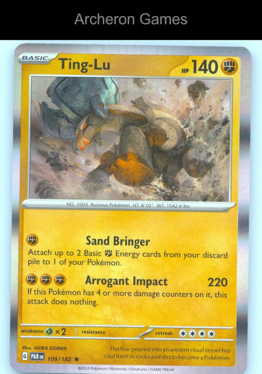 Pokemon Card Ting-Lu PAR 109/182 R Paradox Rift Holo