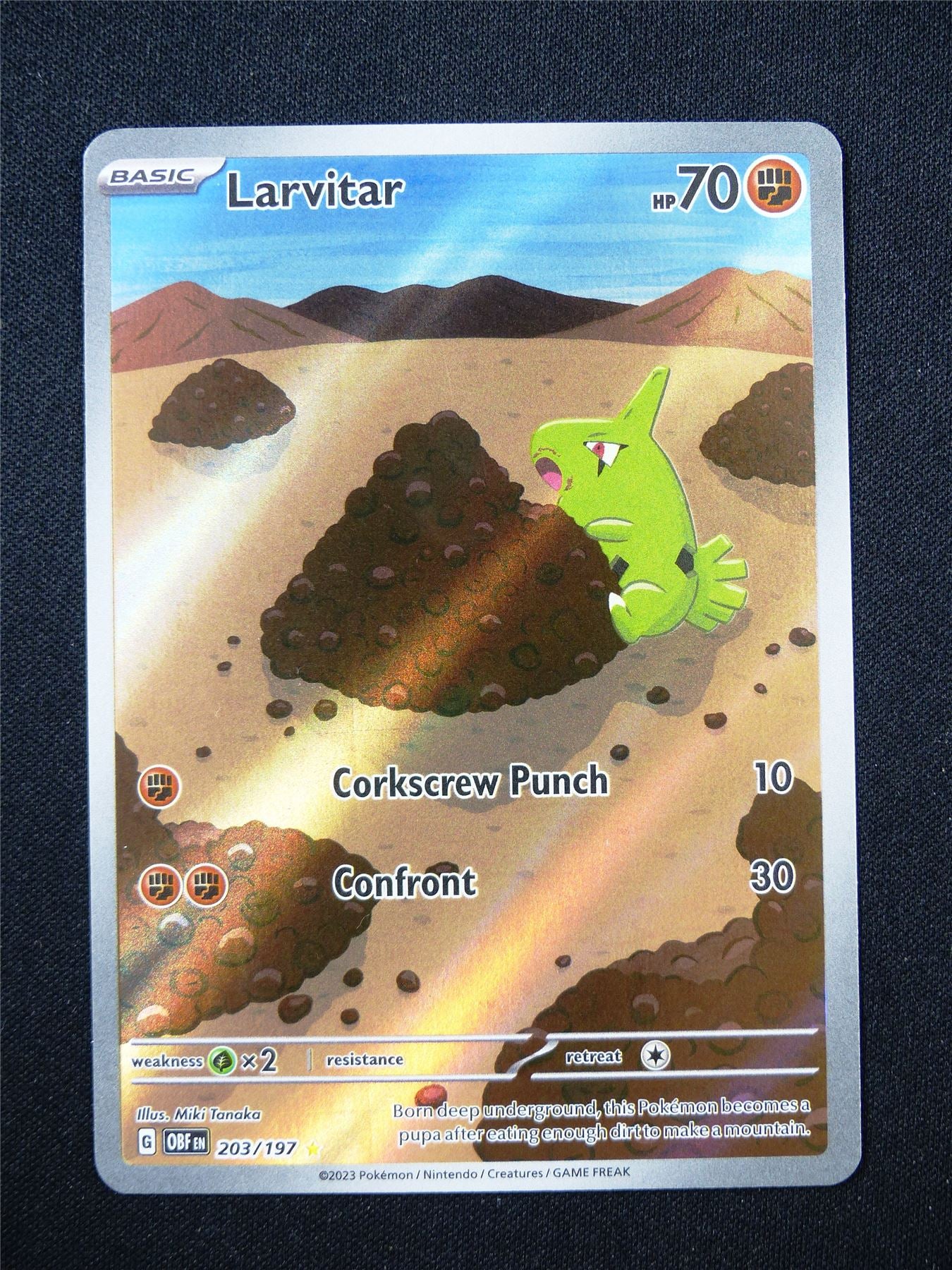 Obsidian Flames Larvitar Full art  203 197 - Pokemon Card #36K