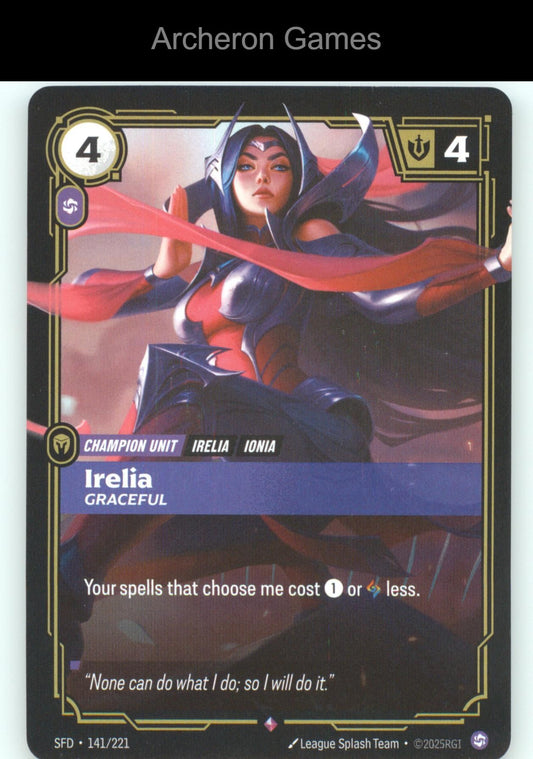 Irelia - Graceful SFD 141/221 R  Card Spiritforged