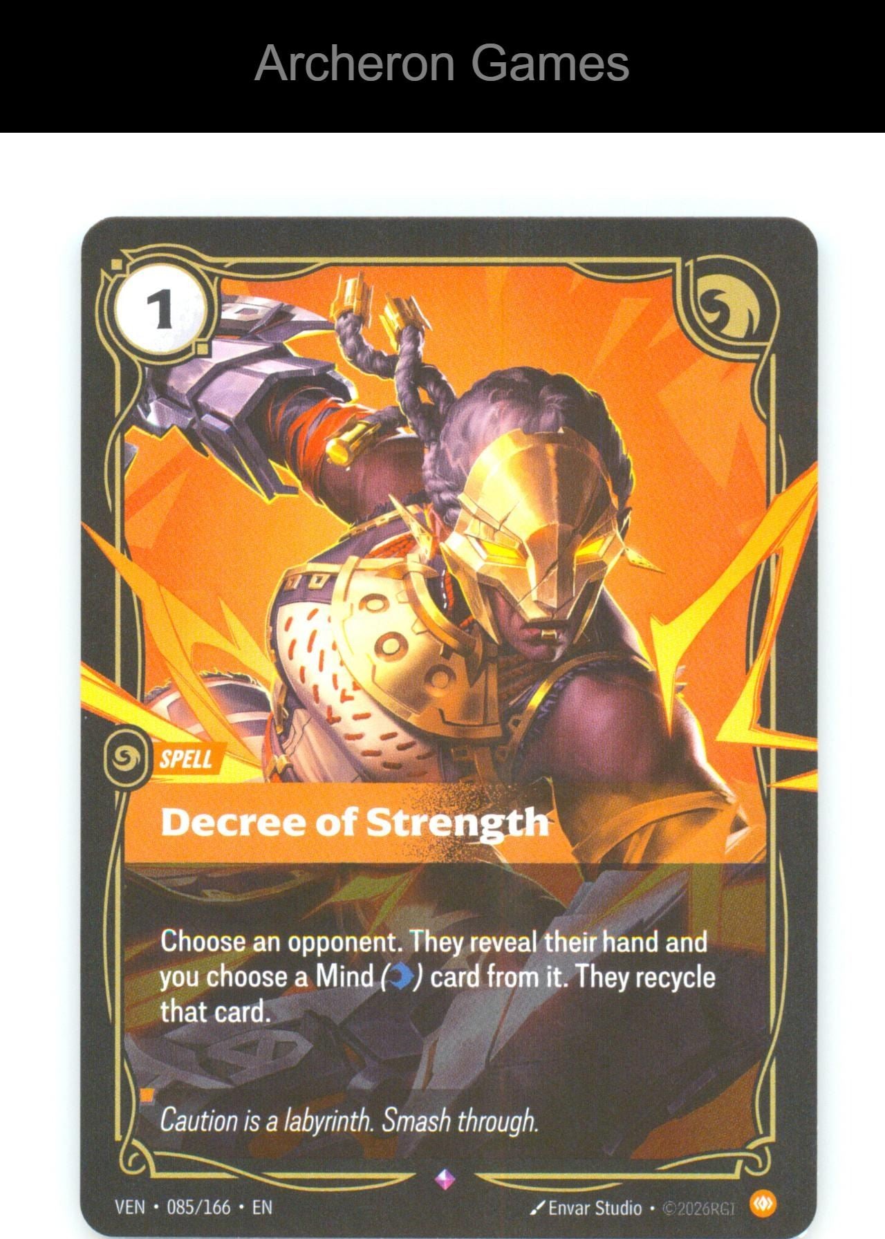 Decree of Strength VEN 085/166 R Vendetta Riftbound Card Foil
