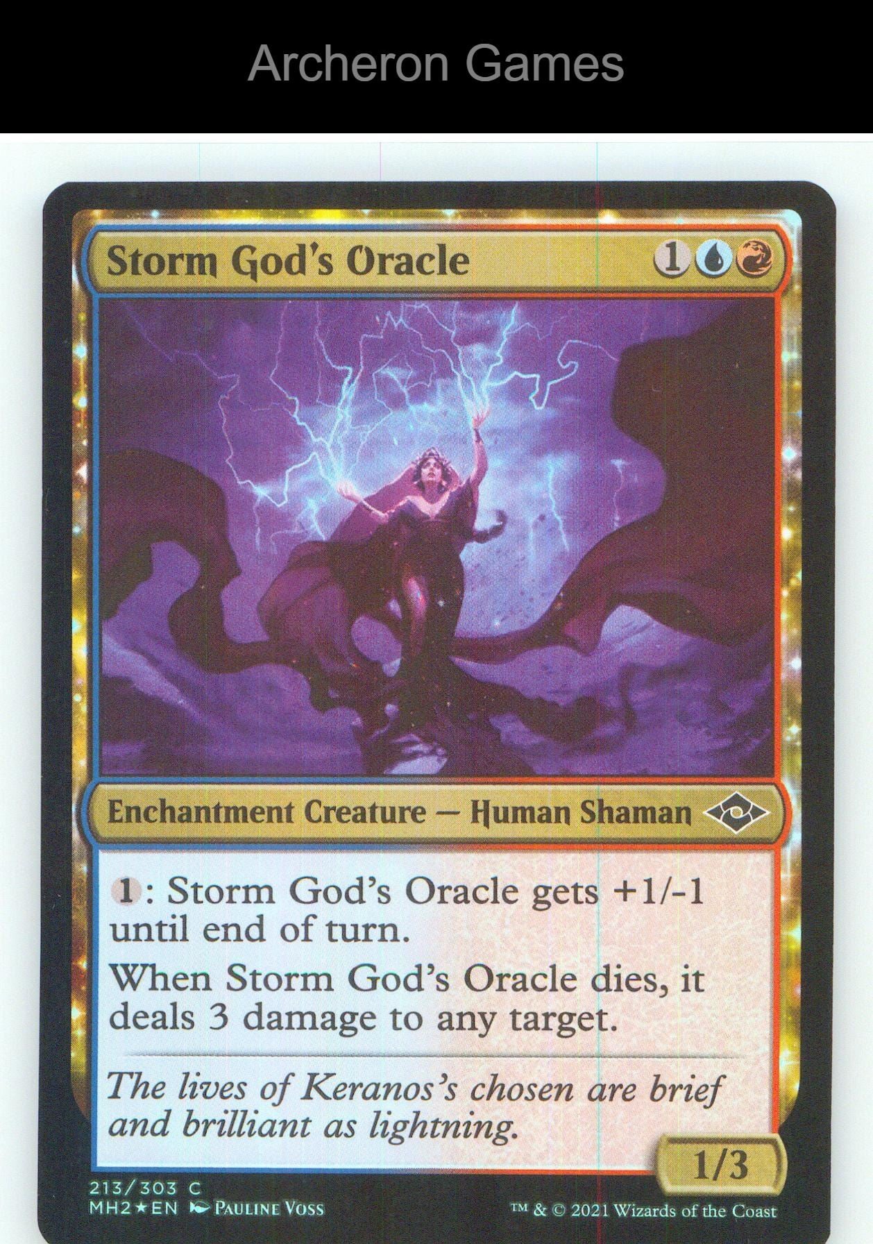 Storm God's Oracle MH2 213 C MTG Card NM/EX+ Foil