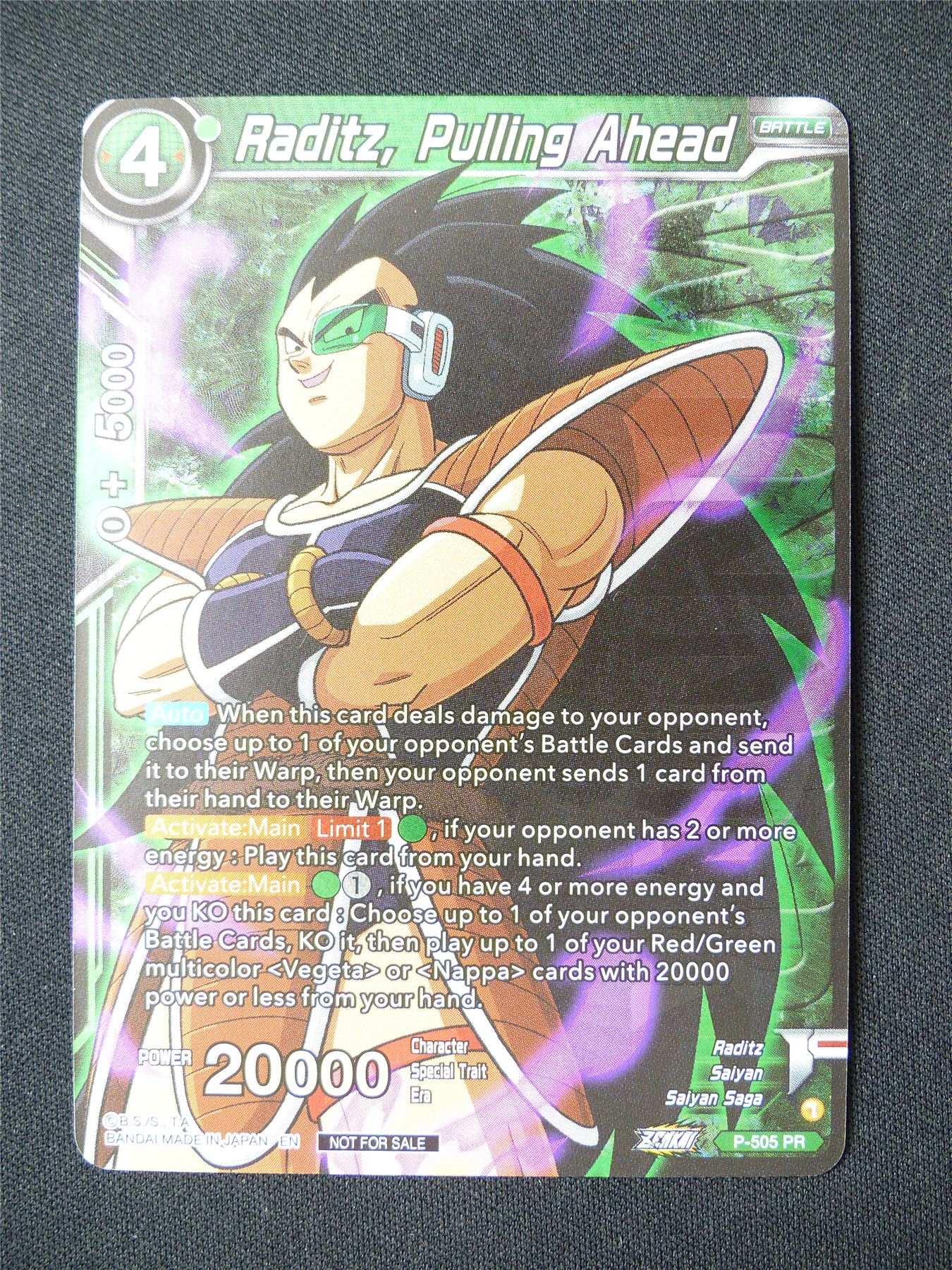 Raditz Pulling Ahead Winning Promo - Dragon Ball Super Card #6GX