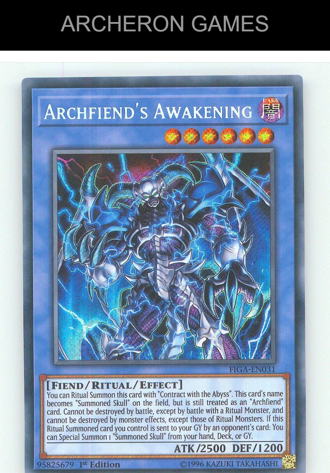 Archfiend's Awakening SEC YUGIOH Card 1st Edition