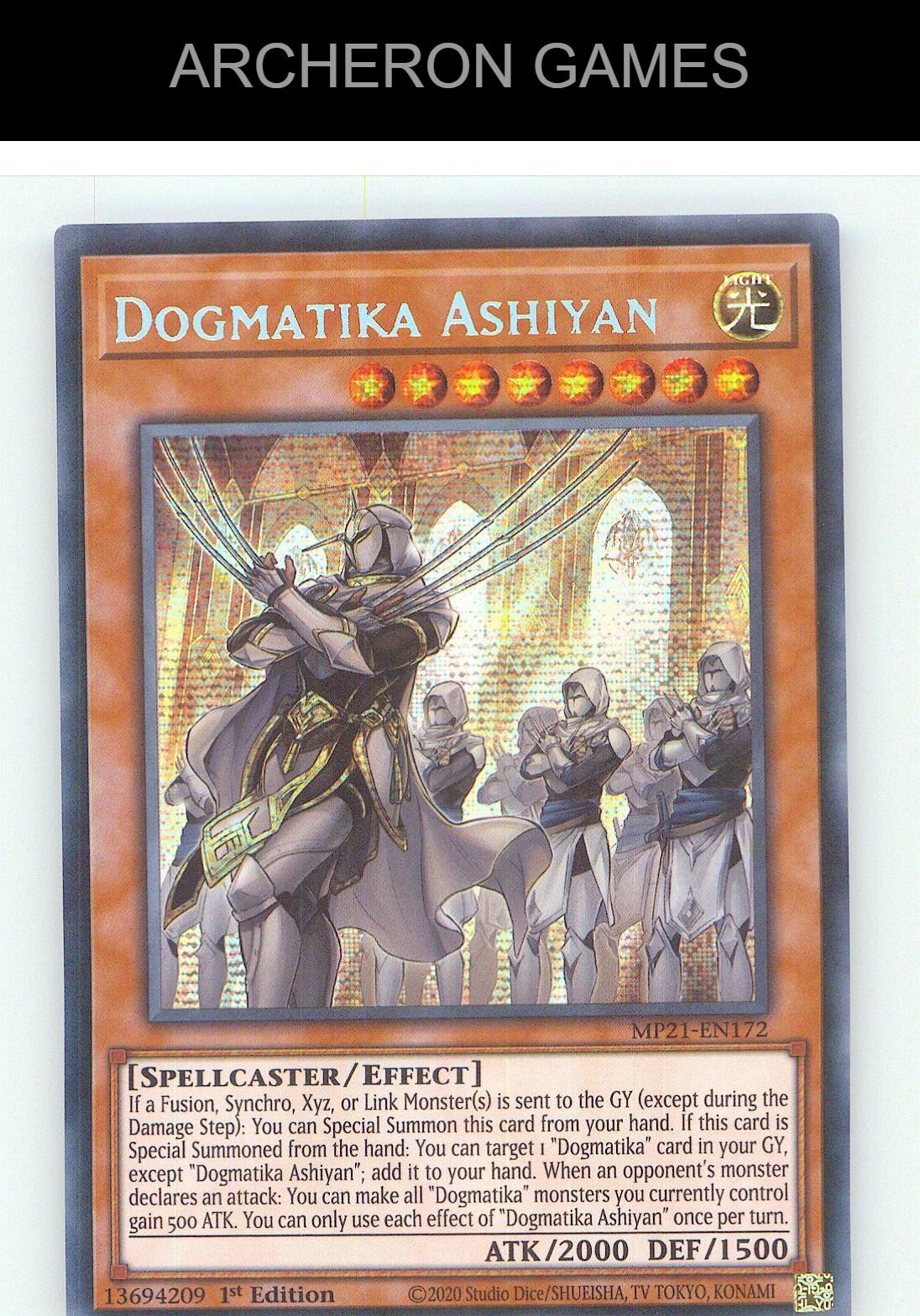 Dogmatika Ashiyan Prismatic Secret Rare YUGIOH Card 1st Edition