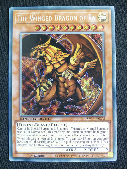 The Winged Dragon of Ra SBCB Secret Rare - 1st ed Yugioh Card #4ZR