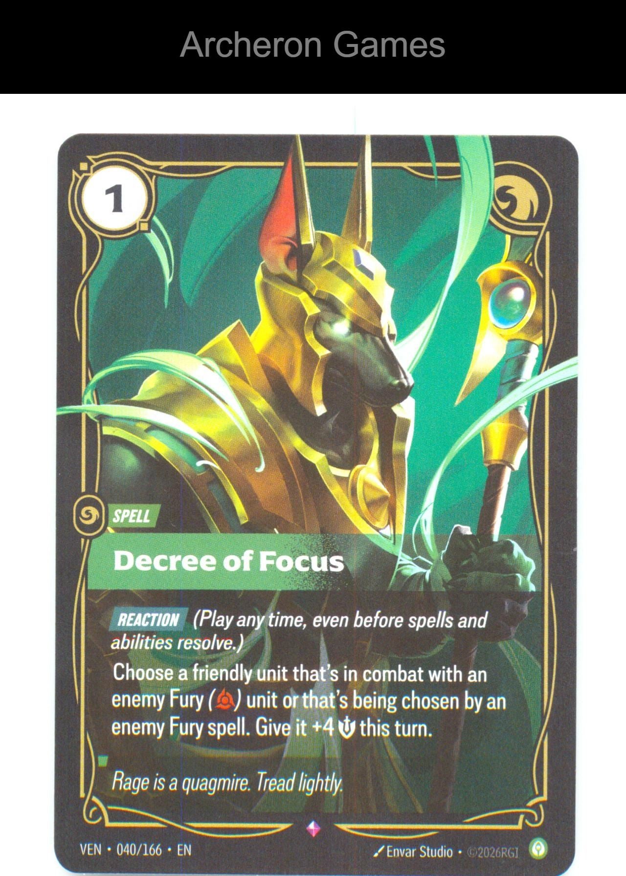 Decree of Focus VEN 040/166 R Vendetta Riftbound Card Foil