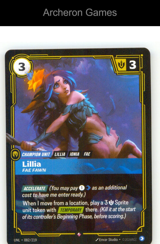 Lillia - Fae Fawn UNL 082/219 R Unleashed Riftbound Card