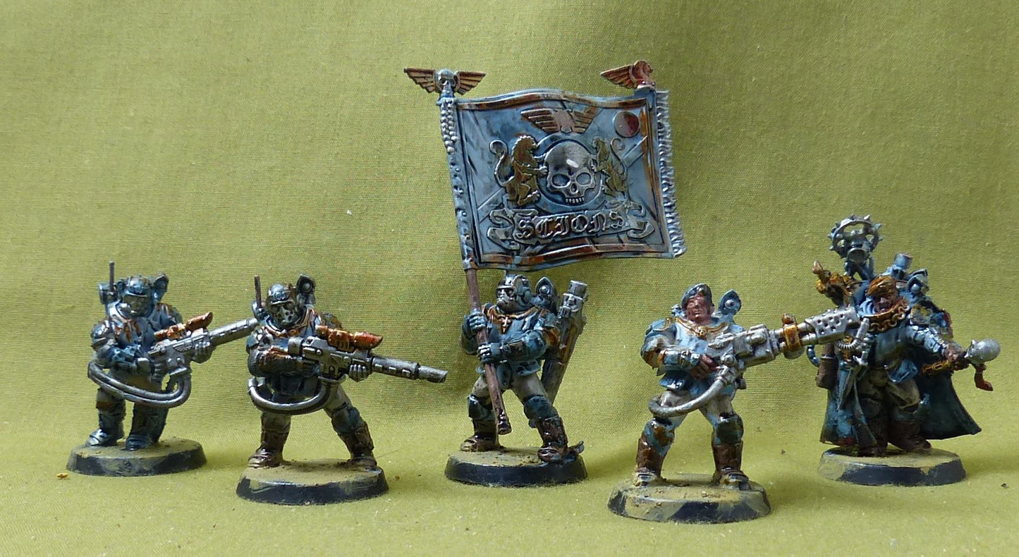 Tempestus Scions Command Squad painted - Astra Militarum - Warhammer 40K #2XS