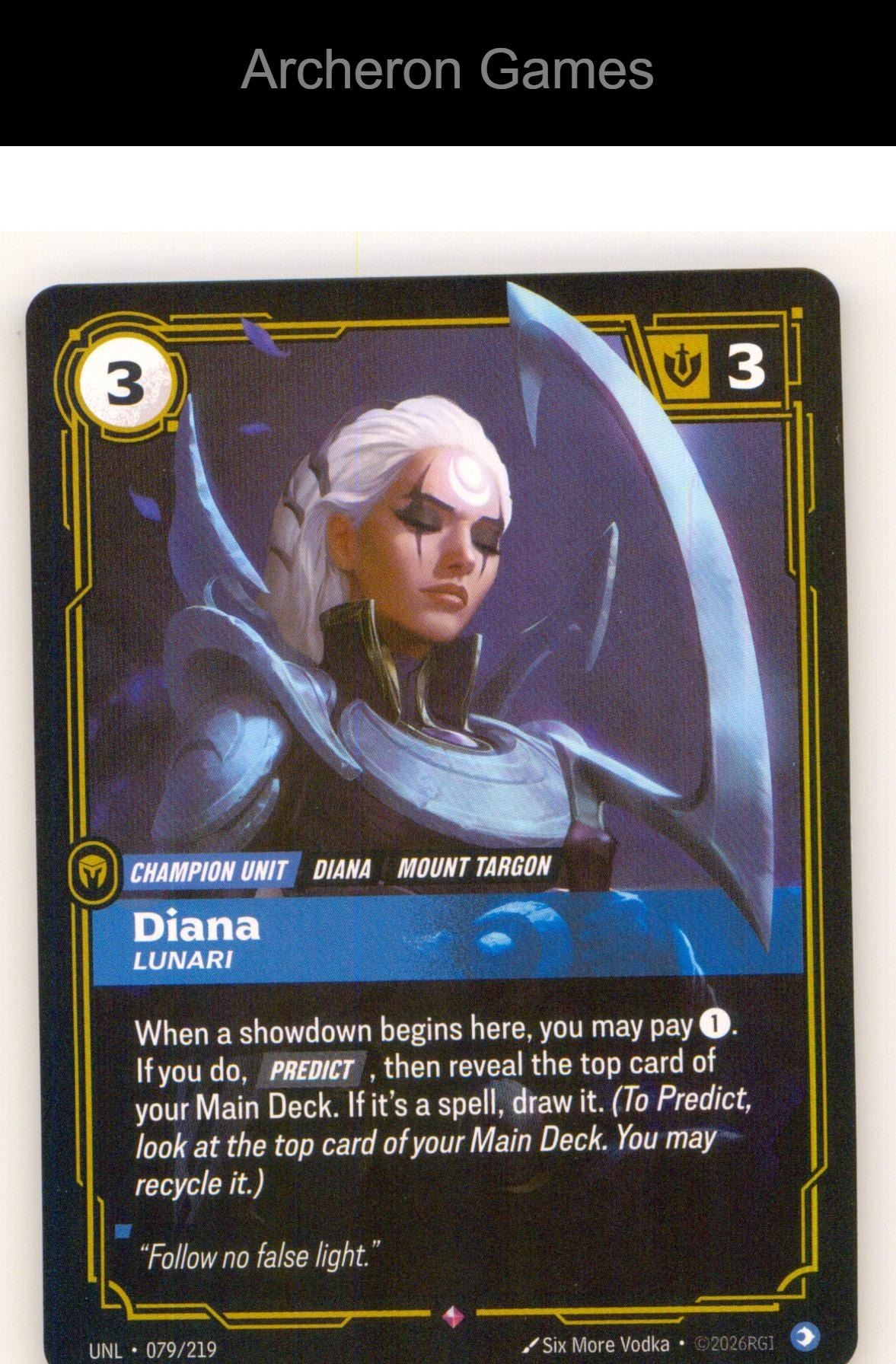 Diana - Lunari UNL 079/219 R Unleashed Riftbound Card