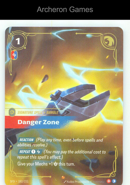Danger Zone SFD 182/221 Epic Spiritforged Riftbound Card Foil