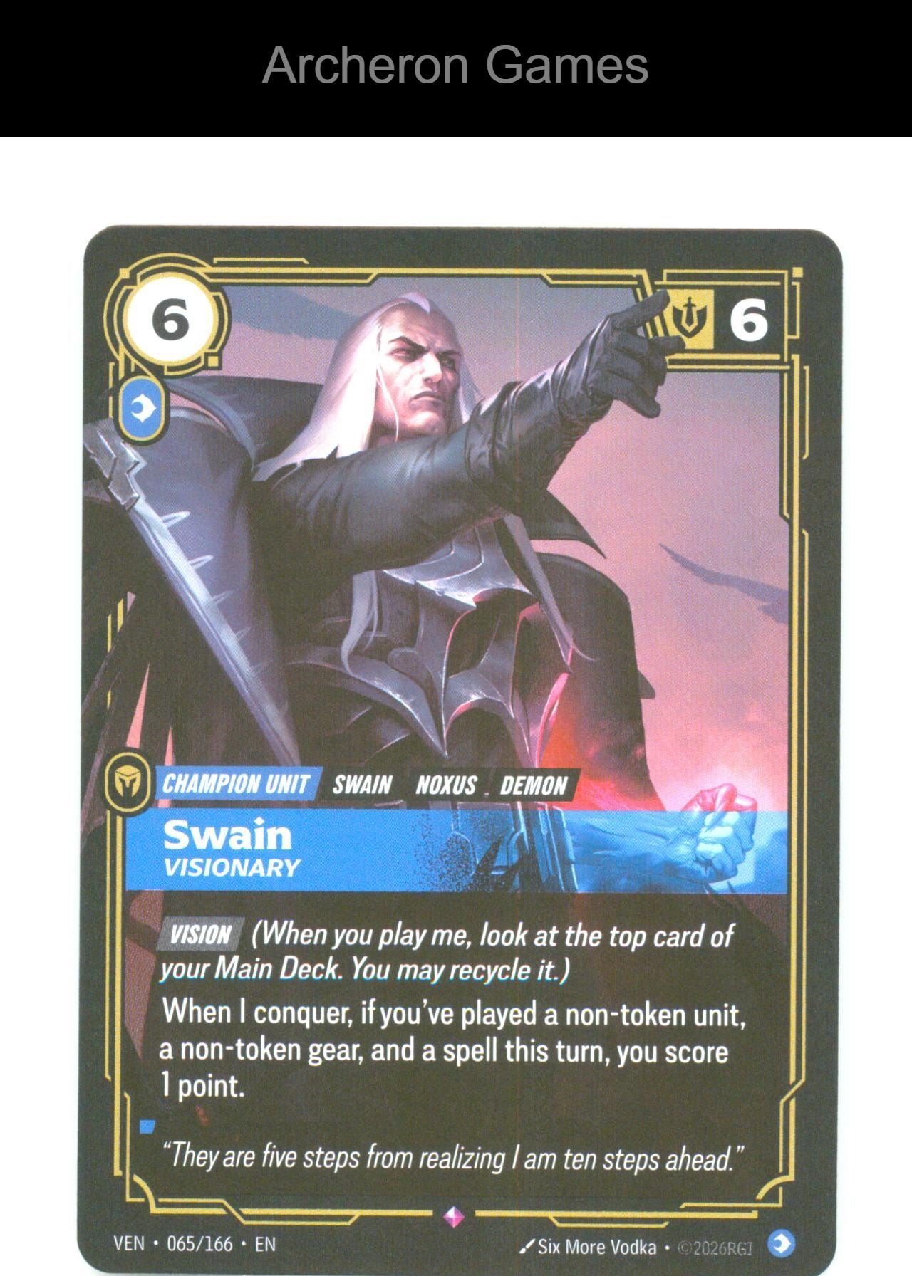 Swain - Visionary VEN 065/166 R Vendetta Riftbound Card Foil