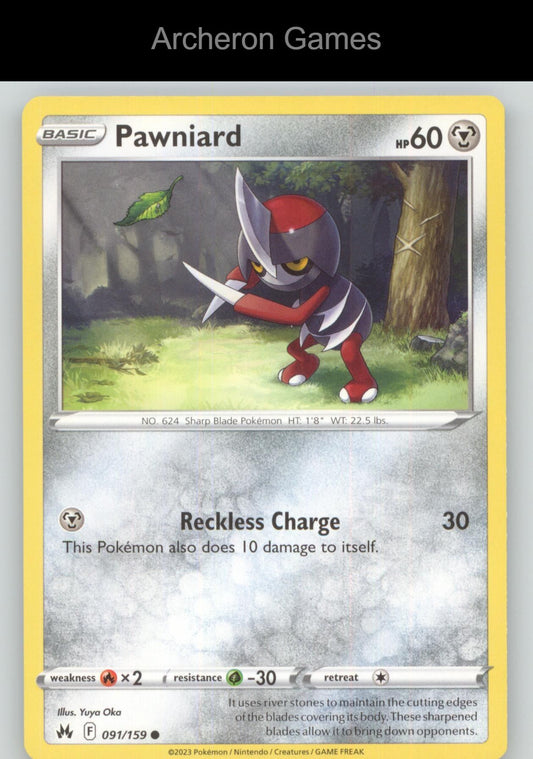 Pokemon Card Pawniard CRZ 091/159 C Crown Zenith