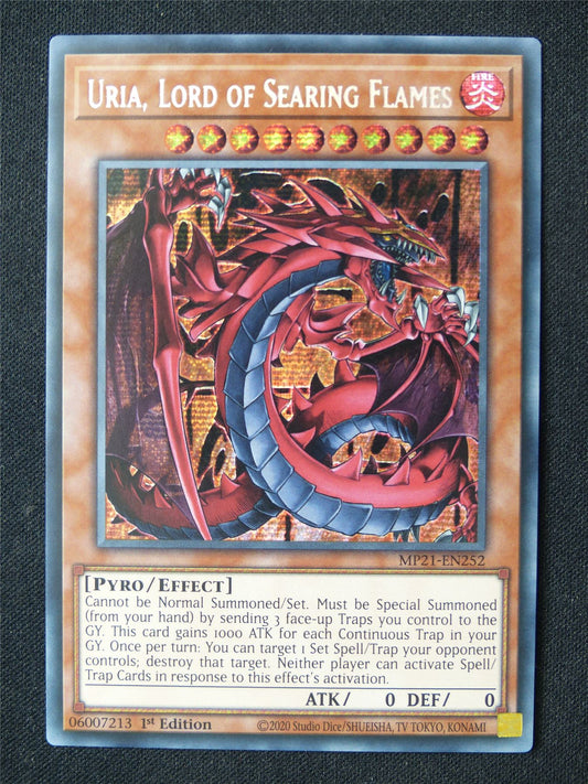 Uria Lord of Searing Flames MP21 Secret Rare - 1st ed Yugioh Card #J