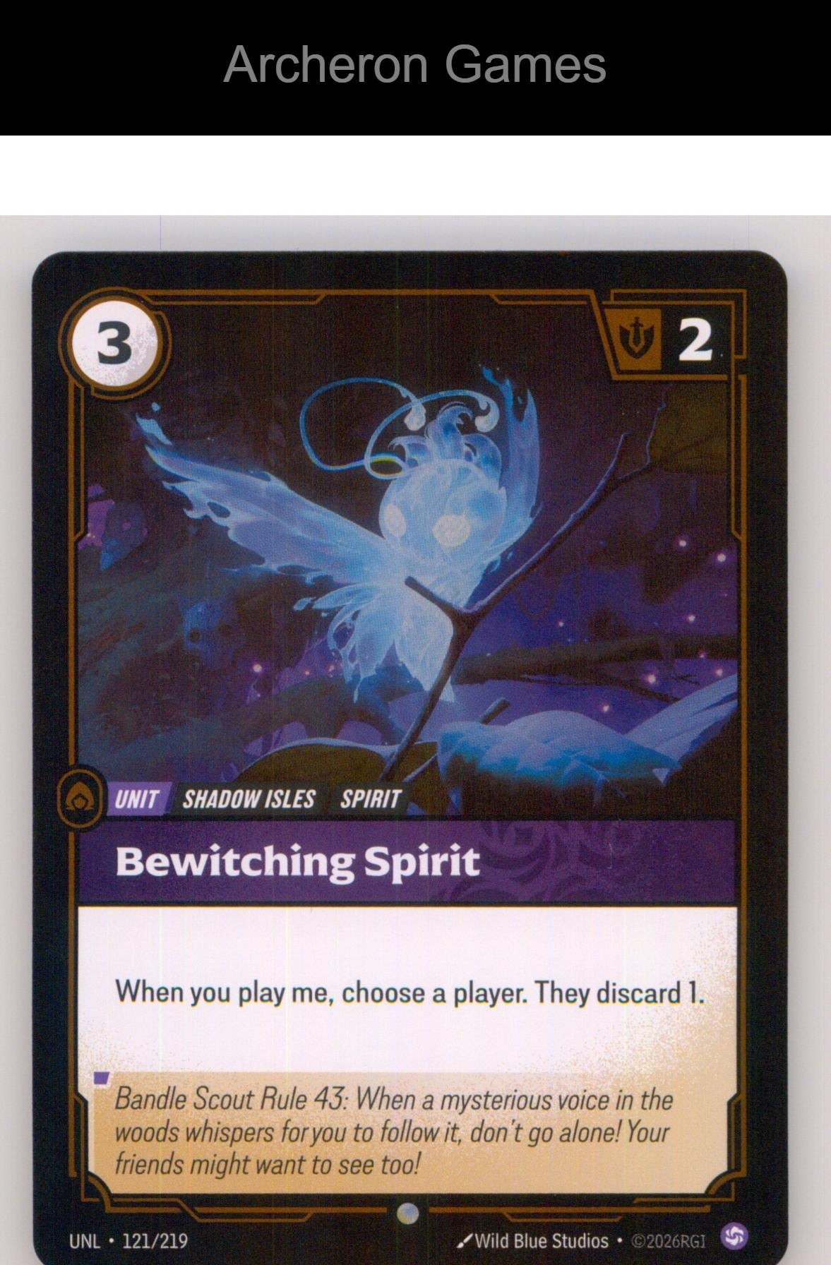 Bewitching Spirit UNL 121/219 C Unleashed Riftbound Card