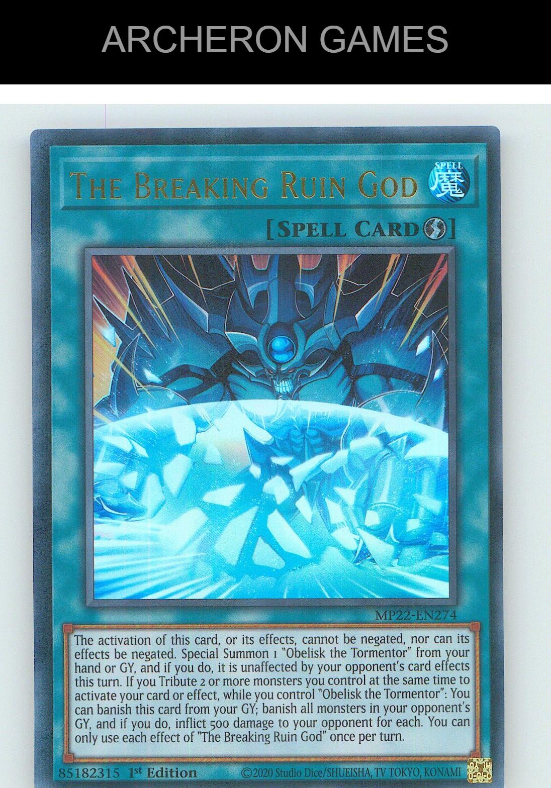 The Breaking Ruin God Ultra Rare YUGIOH Card 1st Edition