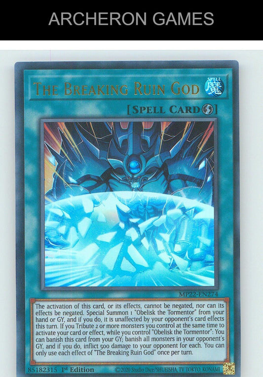 The Breaking Ruin God Ultra Rare YUGIOH Card 1st Edition