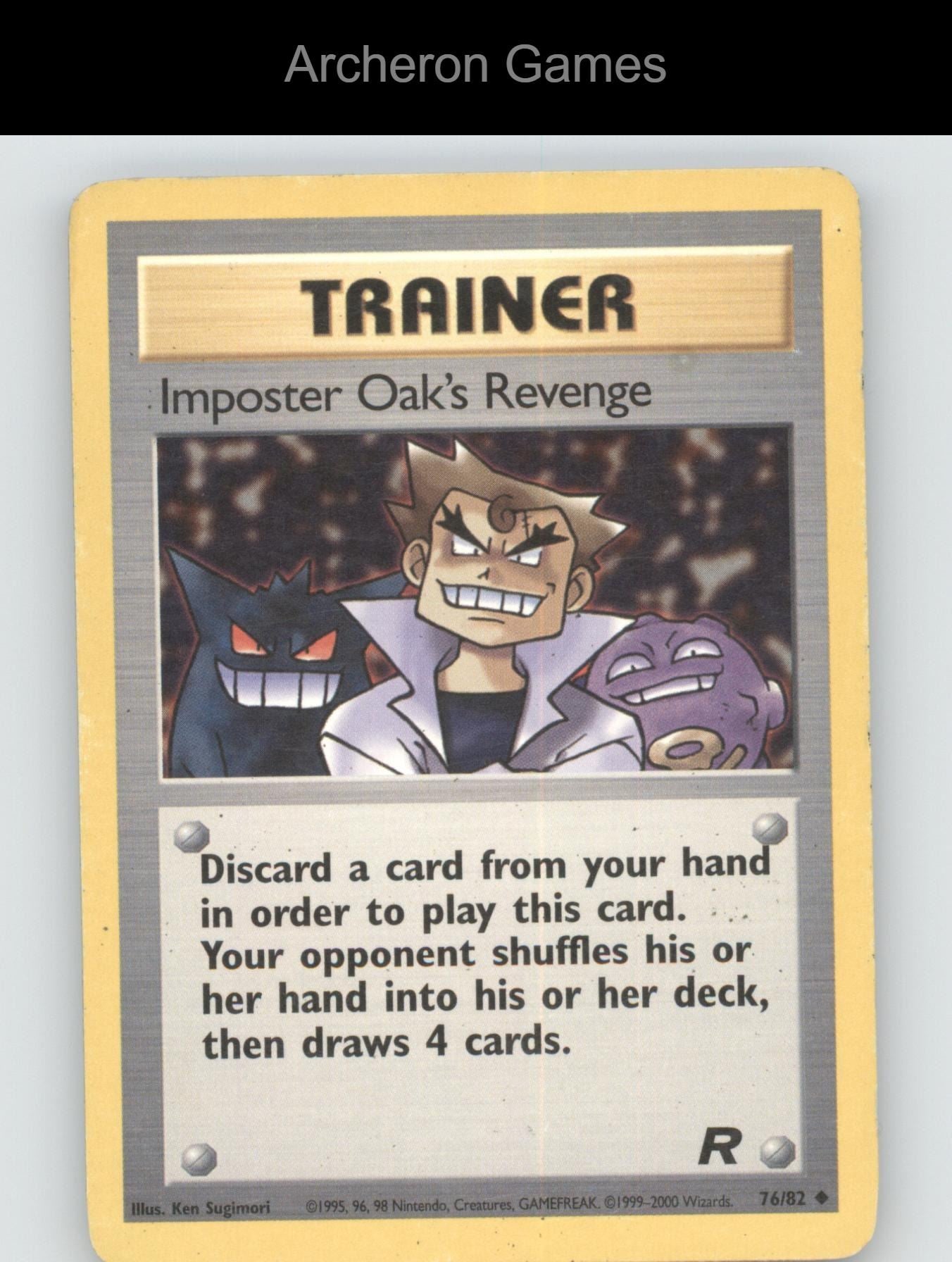 Pokemon Card Imposter Oak's Revenge TR 76/82 UC Team Rocket Unlimited