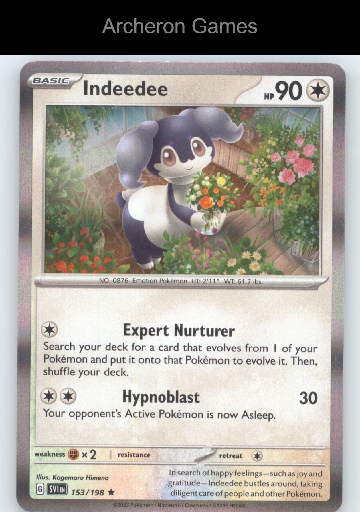 Pokemon Card Indeedee SVI 153/198 R Scarlet & Violet Holo