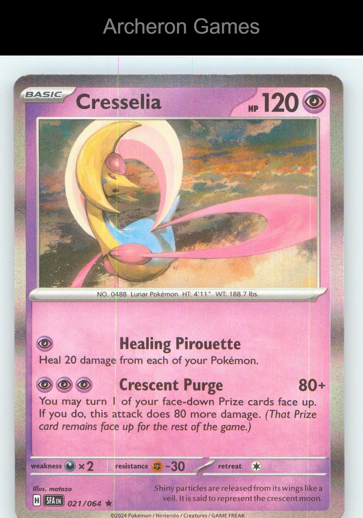 Pokemon Card Cresselia SFA 021/064 R Shrouded Fable Holo