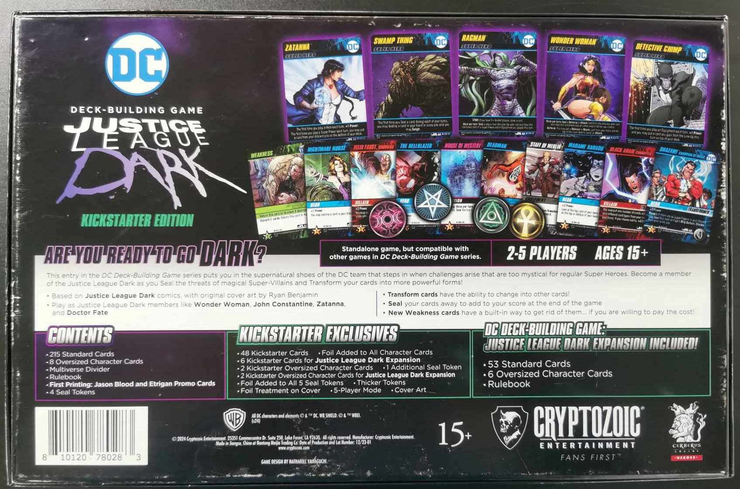 Justice League Dark Deckbuilder Kickstarter and Expansion Board Game #9I6