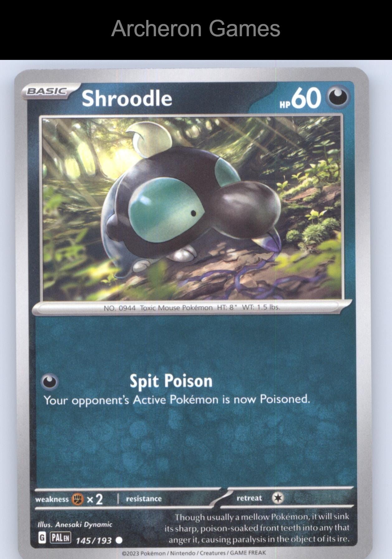 Pokemon Card Shroodle PAL 145/193 C Paldea Evolved