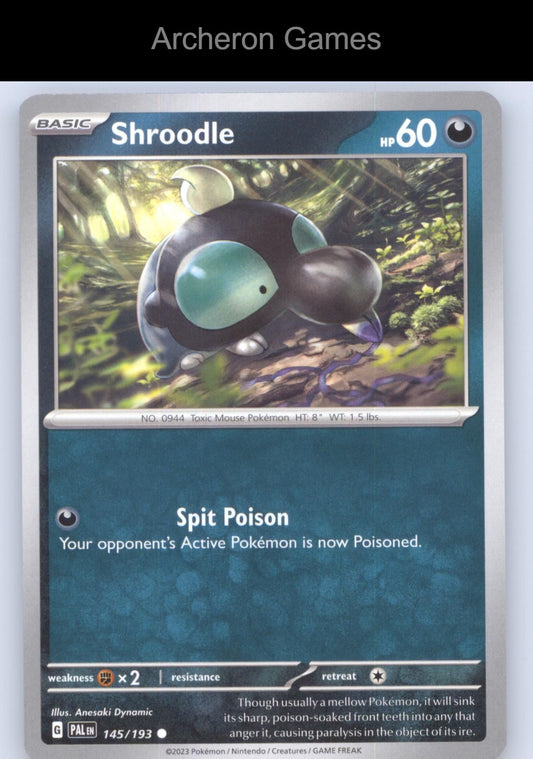 Pokemon Card Shroodle PAL 145/193 C Paldea Evolved