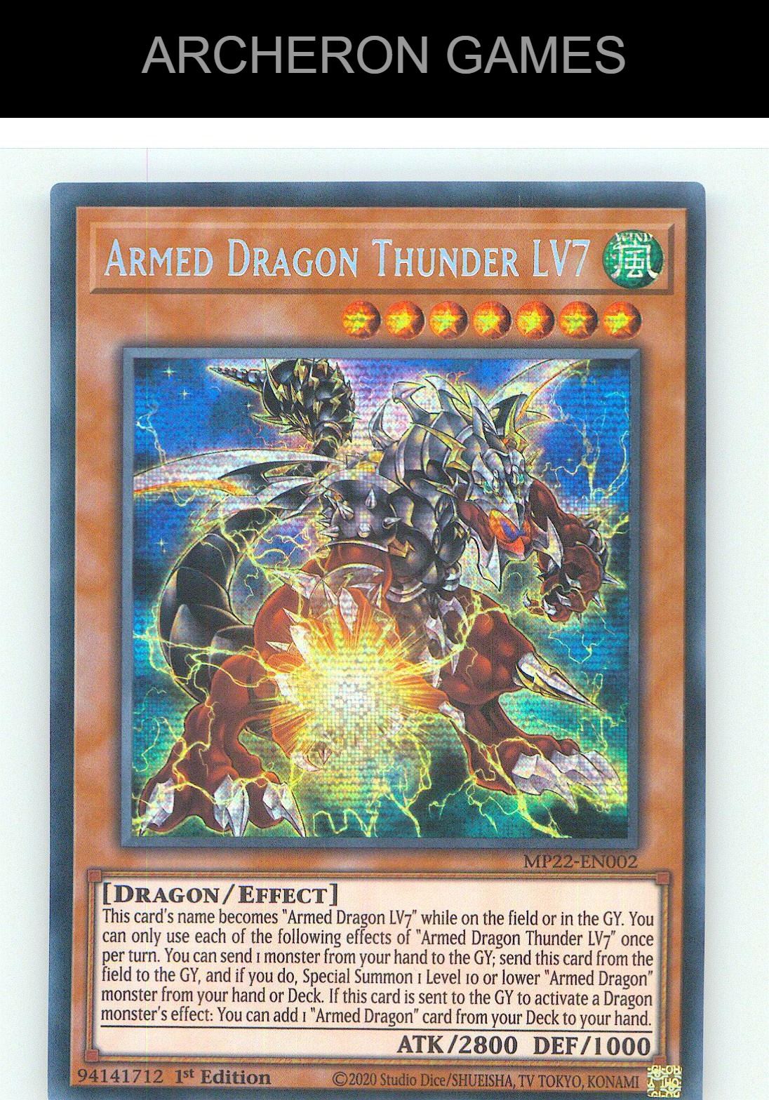 Armed Dragon Thunder LV7 Prismatic Secret Rare YUGIOH Card 1st Edition