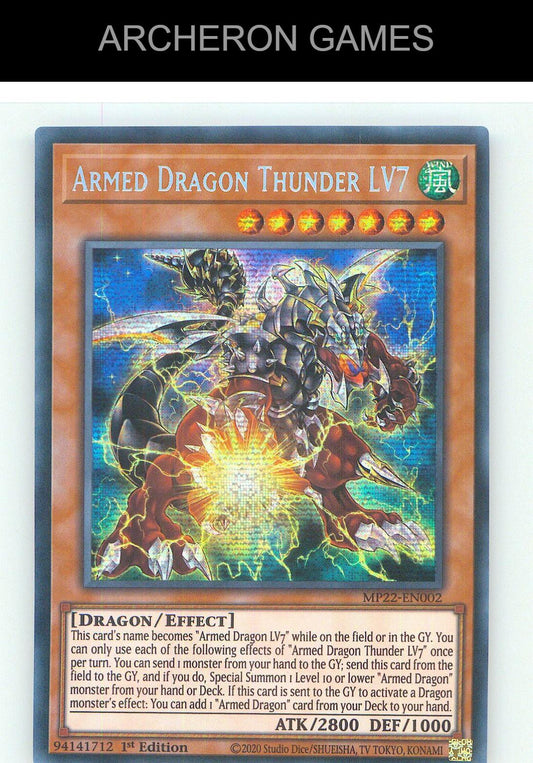 Armed Dragon Thunder LV7 Prismatic Secret Rare YUGIOH Card 1st Edition