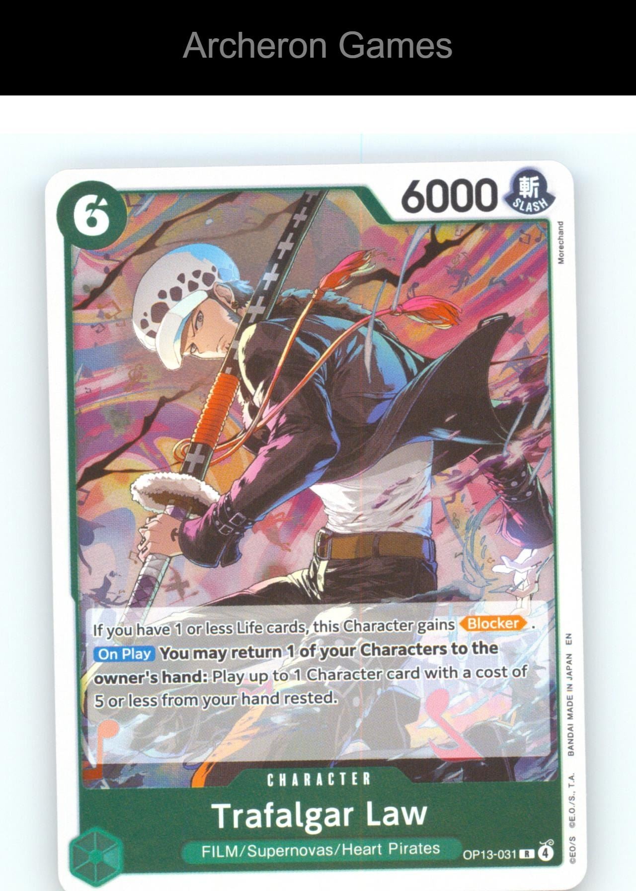 Trafalgar Law OP13-031 R One Piece Card NM/EX+ Foil