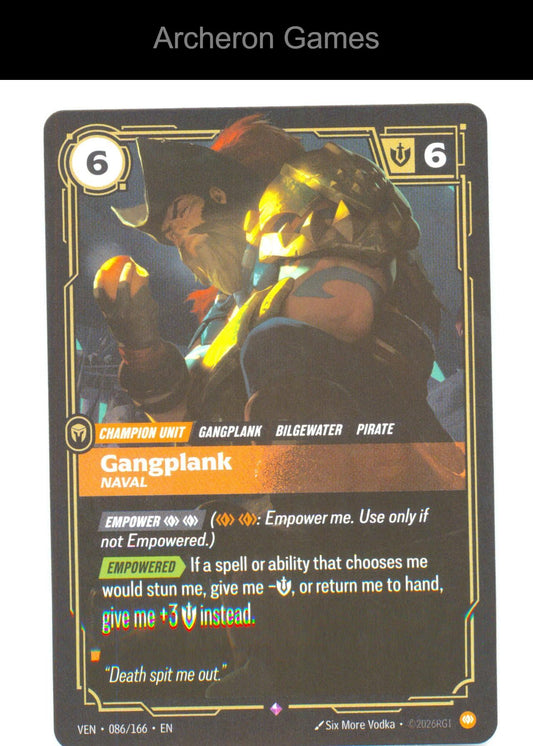 Gangplank - Naval VEN 086/166 R Vendetta Riftbound Card Foil