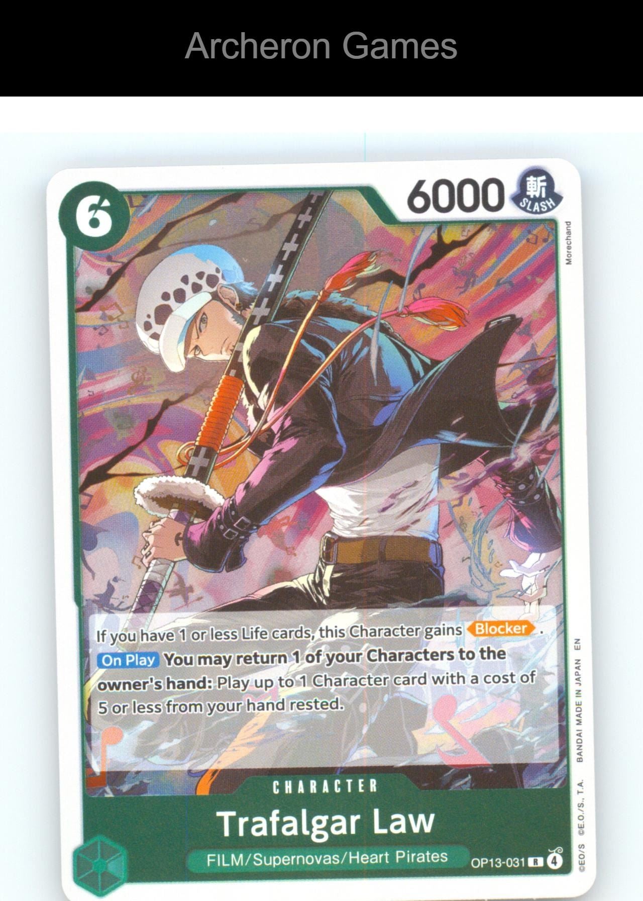Trafalgar Law OP13-031 R One Piece Card NM/EX+ Foil