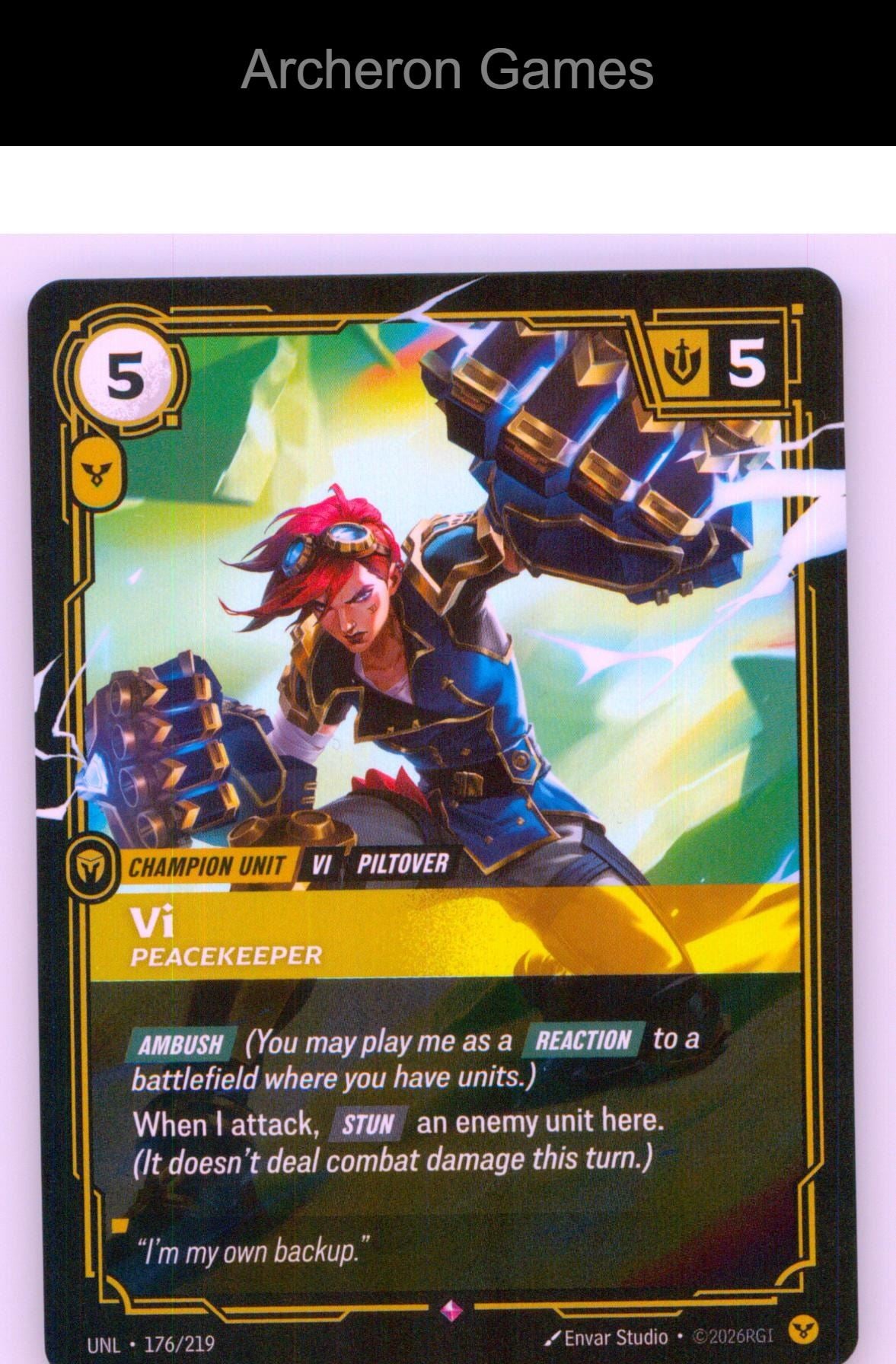 Vi - Peacekeeper UNL 176/219 R Unleashed Riftbound Card