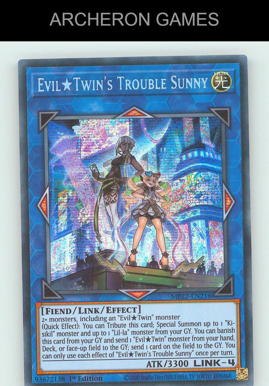 Evil Twin's Trouble Sunny SEC YUGIOH Card