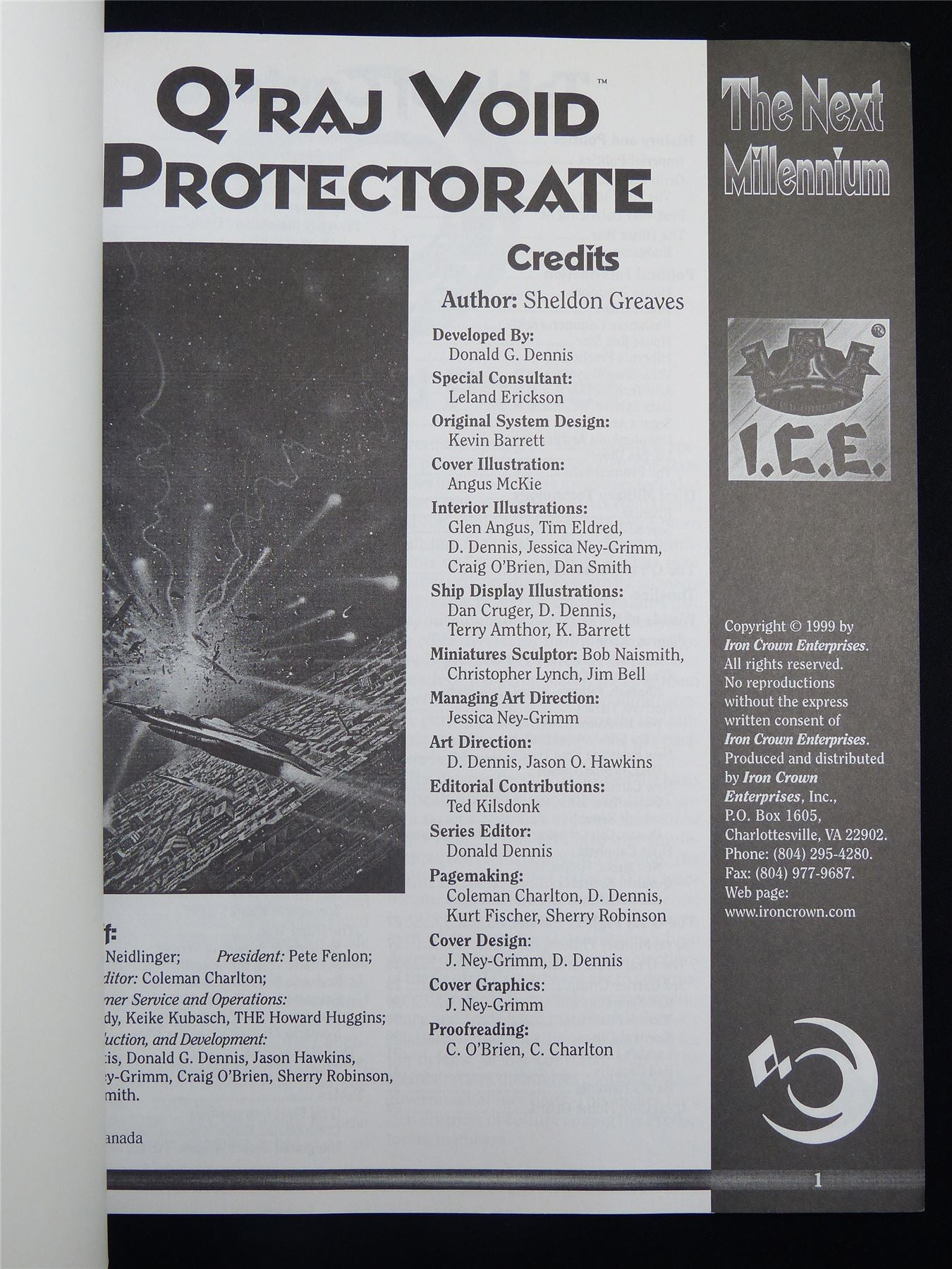 Silent Death: Qraj Void Protectorate Miniatures Sourcebook - I.C.E. Booklet #2R7
